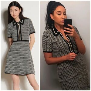 Sandro Black and White Tweed Mini Dress